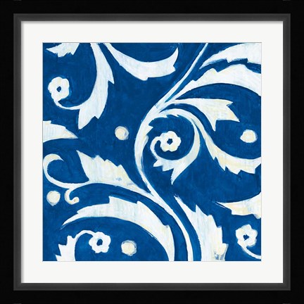 Framed Tangled In Blue IV Print