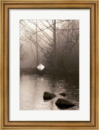 Framed Silvered Morning Pond Print