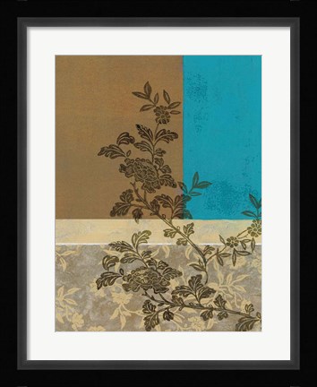 Framed Peony Branch I Print