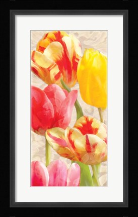 Framed Glowing Tulips I Print