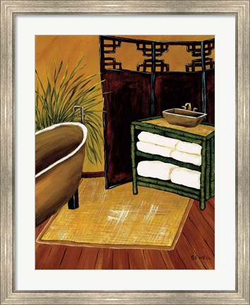 Framed Bamboo Bath Print