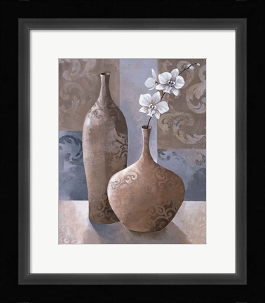 Framed Silver Orchids I Print