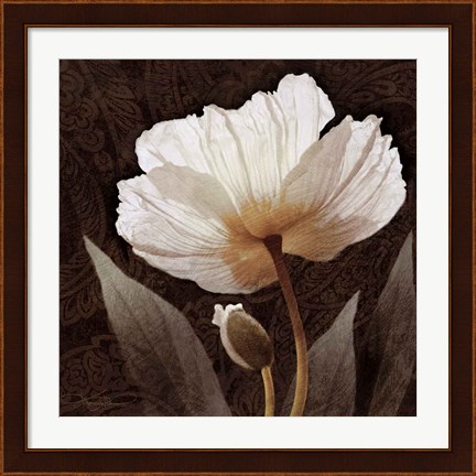 Framed Paisley Poppy I Print