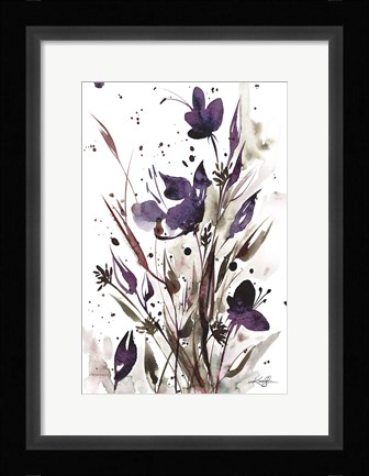 Framed Floral Music I Print