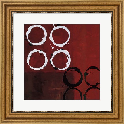 Framed Red Circles I Print