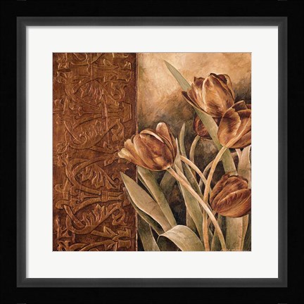 Framed Copper Tulips I Print