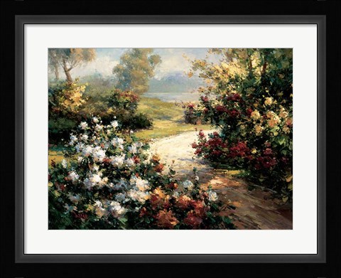 Framed Pathway of Flowers Print