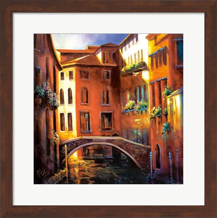 Framed Sunset in Venice Print