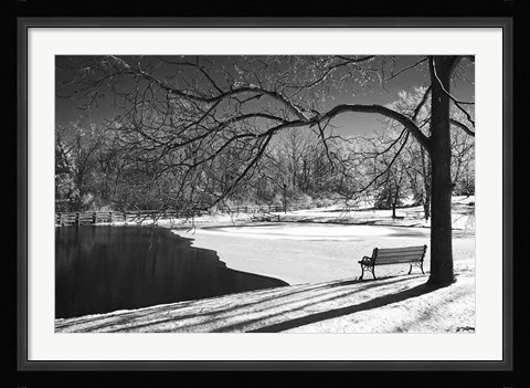 Framed Heritage Pond In Winter Print
