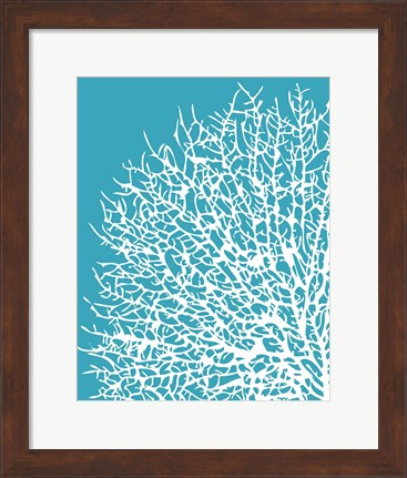 Framed Aqua Coral I Print