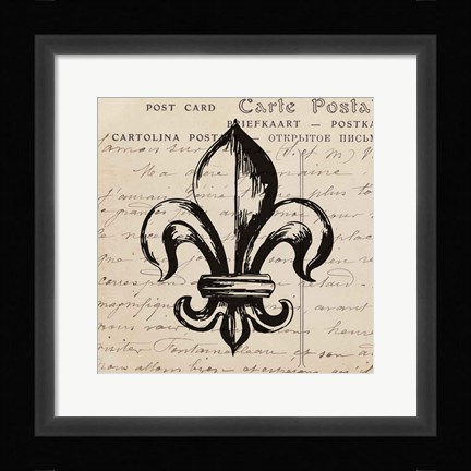 Framed Fleur De Lis II Print