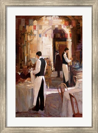 Framed Two Waiters, Place des Vosges Print