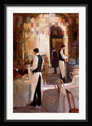 Framed Two Waiters, Place des Vosges Print