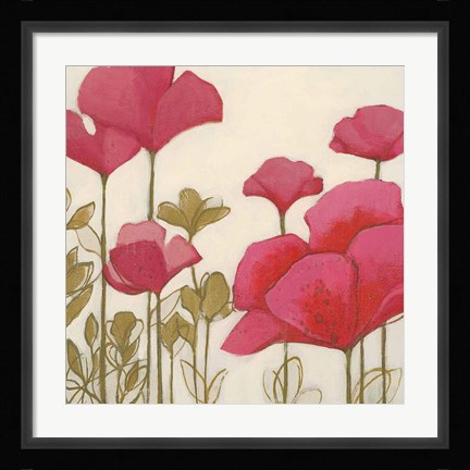 Framed Ladybug Flowers I Print