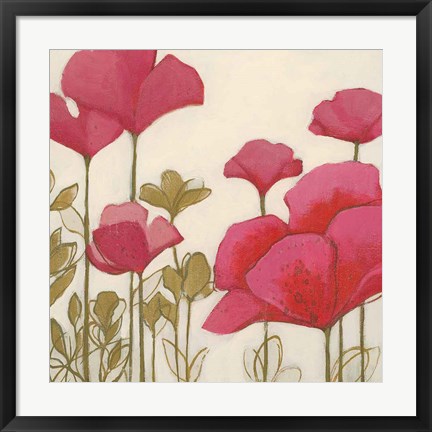 Framed Ladybug Flowers I Print