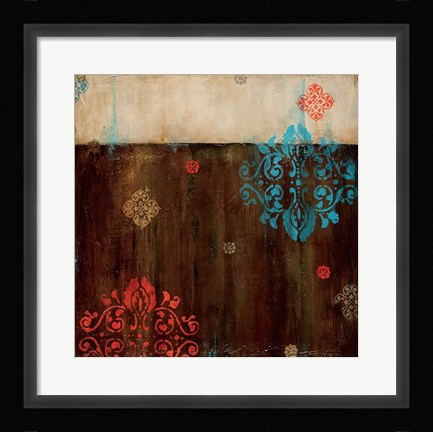 Framed Damask Patterns II Print