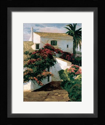 Framed Courtyard Blossoms Print