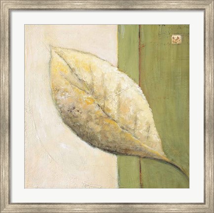 Framed Leaf Impression - Olive Print