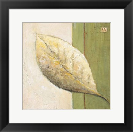 Framed Leaf Impression - Olive Print