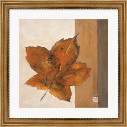 Framed Leaf Impression - Rust Print