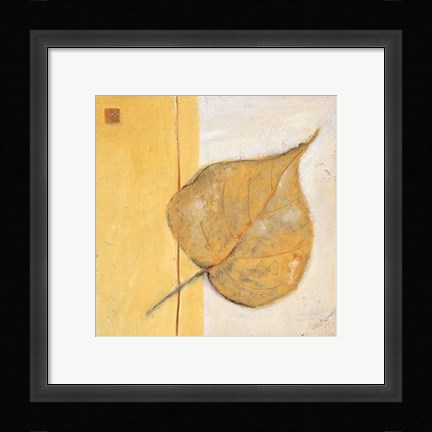 Framed Leaf Impression - Ochre Print