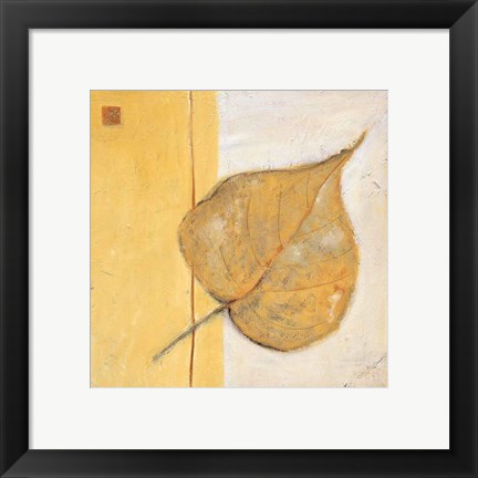Framed Leaf Impression - Ochre Print