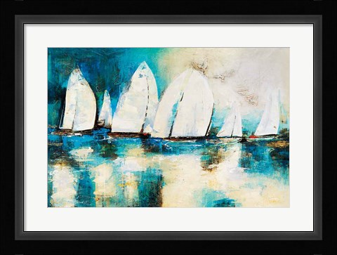 Framed Velero Azul Print