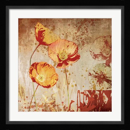 Framed Poppy Heat II Print