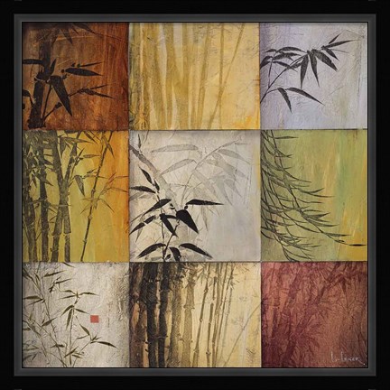 Framed Bamboo Nine Patch II Print