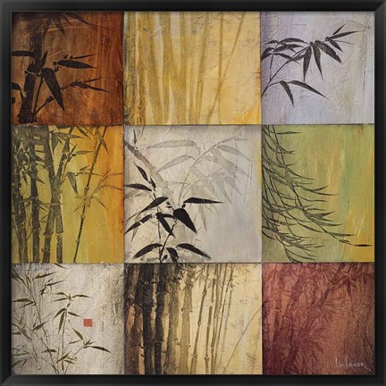 Framed Bamboo Nine Patch II Print