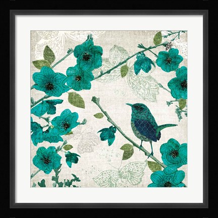 Framed Birds and Butterflies I Print
