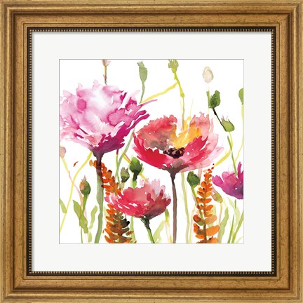 Framed Blooms And Buds Print