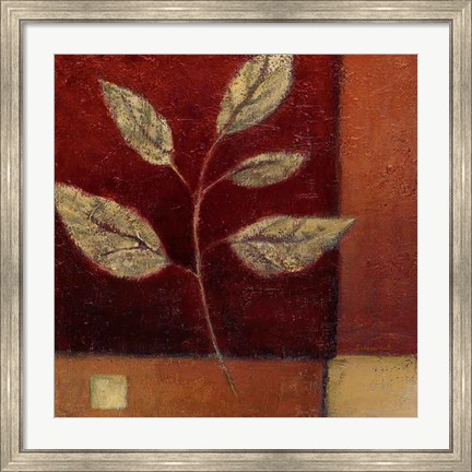 Framed Crimson Leaf Study I Print