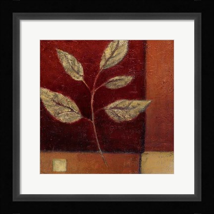 Framed Crimson Leaf Study I Print