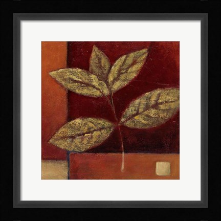 Framed Crimson Leaf Study II Print