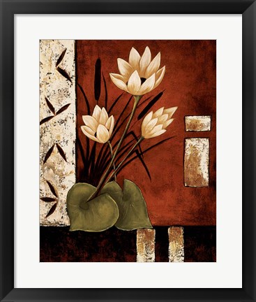 Framed Lotus Silhouette II Print