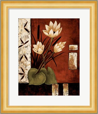 Framed Lotus Silhouette II Print