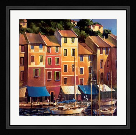 Framed Portofino Waterfront Print