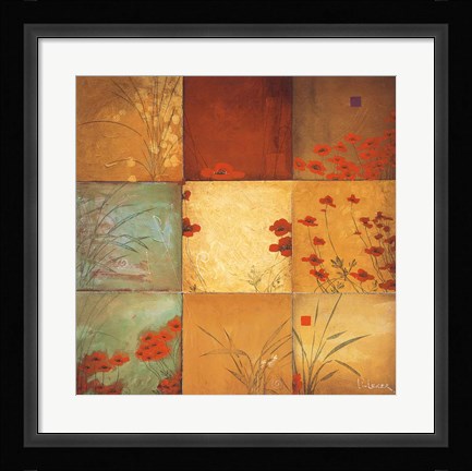 Framed Poppy Nine Patch Print
