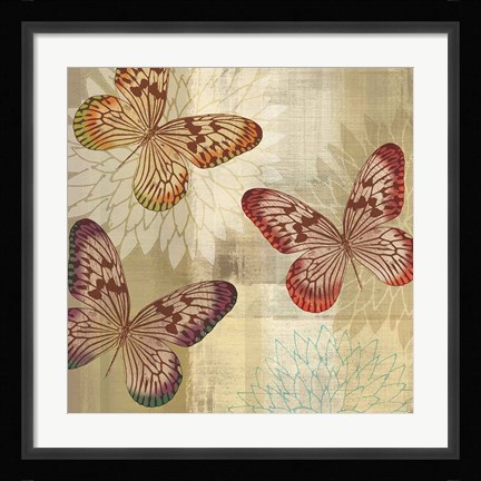 Framed Tropical Butterflies I Print