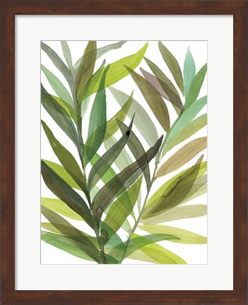 Framed Tropical Greens I Print