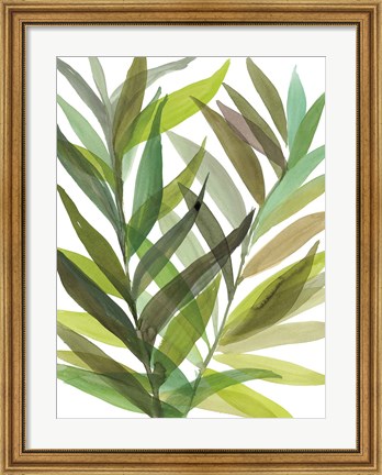 Framed Tropical Greens I Print