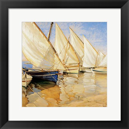 Framed White Sails I Print