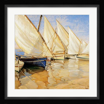 Framed White Sails I Print