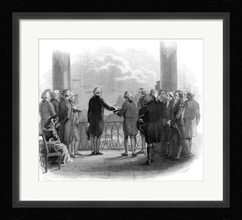 Framed 1789 Inauguration Of George Washington As First President Of The USA Print