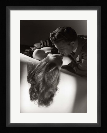 Framed Romantic Couple Embracing Print