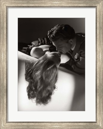 Framed Romantic Couple Embracing Print