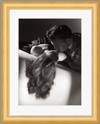 Framed Romantic Couple Embracing Print