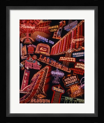 Framed Strip Neon Signs Las Vegas Print