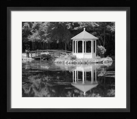 Framed Gazebo Reflected In Pond Seaville NJ Print